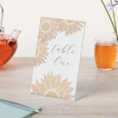 Signe De Table Mariage de tournesol moderne Numéro de table d'évé (In SItu)