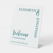 Signe De Table Mariage de typographie moderne Turquoise foncé (Recto)