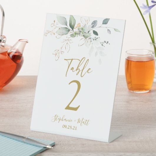 Signe De Table Mariage de verdure Numéro de tableau guéridon (In SItu)