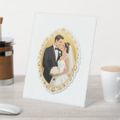 Signe De Table Mariage d'élégance de cadre d'or (In SItu)