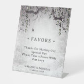 Signe De Table Mariage d'Halloween Gothique Rustique Bourgogne No (Recto)