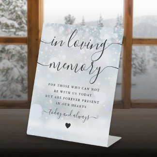 Signe De Table Mariage d'hiver en mémoire d'amour