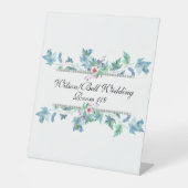 Signe De Table Mariage Diamant Bling Anémones Rose Bleu (Recto)