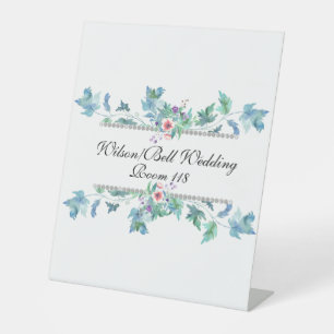 Signe De Table Mariage Diamant Bling Anémones Rose Bleu