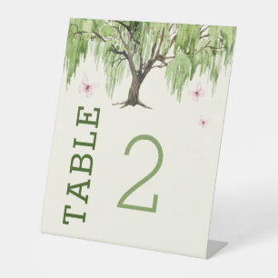 Signe De Table Mariage du saule de pleurs Numéro de table Signal