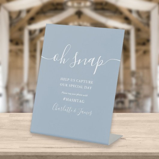 Signe De Table Mariage Dusty Blue Signature Script Oh Snap