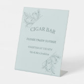 Signe De Table Mariage Élégant Floral "Bar à Cigares" (Recto)