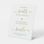 Signe De Table Mariage Élégant Personnalisé Or Choisir Un Siège (Recto)