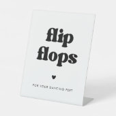 Signe De Table Mariage élégant rétro noir & blanc Flip Flops (Recto)