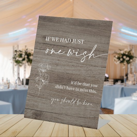 Signe De Table Mariage En Bois Souhaite Que Vous Étiez Ici Signal