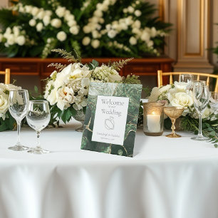 Signe De Table Mariage en pierre émeraude vert foncé