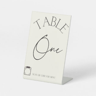 Signe De Table Mariage esthétique minimaliste Eggshell Numéro de