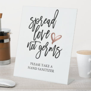 Signe De Table Mariage Étaler Amour Pas Germes Sanitizer