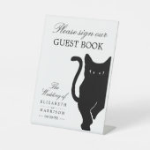 Signe De Table Mariage Fantaisiste Moderne Chat Noir (Recto)