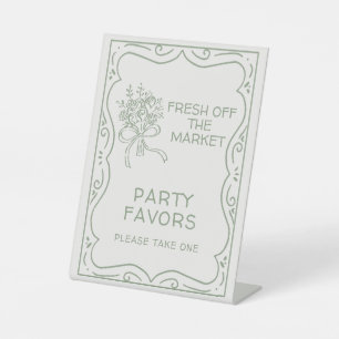 Signe De Table Mariage Fantaisiste Vert Frais du Marché Enterreme