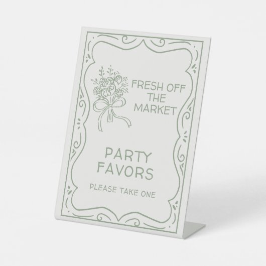 Signe De Table Mariage Fantaisiste Vert Frais du Marché Enterreme (Recto)