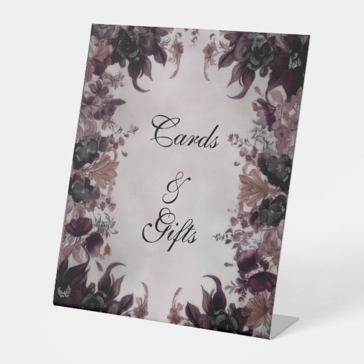 Signe De Table Mariage Fleur Gothique Violette (Recto)