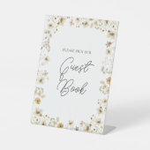 Signe De Table Mariage Fleur sauvage Aquarelle Livre d'invités (Recto)