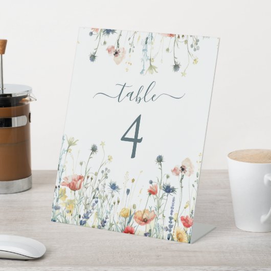 Signe De Table Mariage Fleur sauvage dynamique (In SItu)