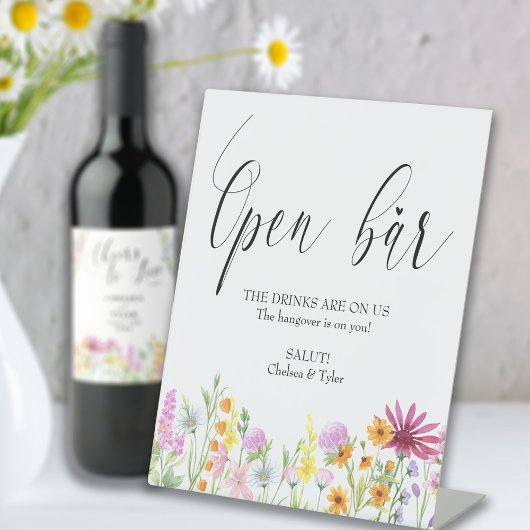 Signe De Table Mariage fleur sauvage Meadow Open Bar