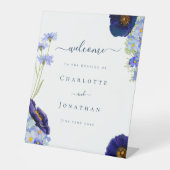 Signe De Table Mariage Fleur sauvage moderne Bienvenue (Recto)