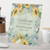 Signe De Table Mariage Fleurs de Tournesol Feuilles d'Eucalyptus (In SItu)