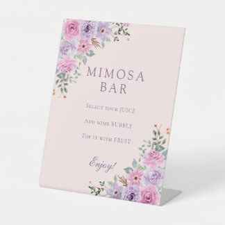 Signe De Table Mariage Floral Aquarelle Rose Élégant