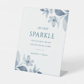 Signe De Table Mariage floral bleu foncé Sparkler Envoyer Désacti (Recto)