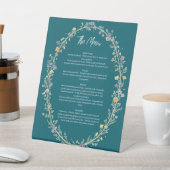 Signe De Table Mariage Floral Bleu Vert (In SItu)