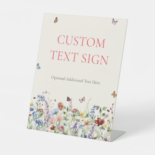 Signe De Table Mariage Floral Fleur sauvage rustique (Recto)