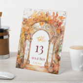 Signe De Table Mariage Floral Orange de Bourgogne Numéro de table (In SItu)