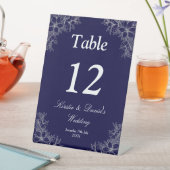 Signe De Table Mariage floral orné d'argent (In SItu)