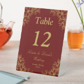 Signe De Table Mariage Floral Orné Or (In SItu)