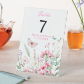 Signe De Table Mariage floral papillon rose de printemps (In SItu)