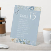 Signe De Table Mariage floral romantique bleu Dusty (In SItu)