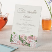 Signe De Table Mariage floral rose rousse Cette bougie brûle (In SItu)