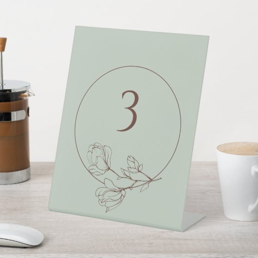 Signe De Table Mariage floral Sage Boho modifiable Numéro de tabl (In SItu)