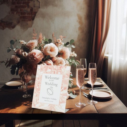 Signe De Table Mariage Gemstone Rose