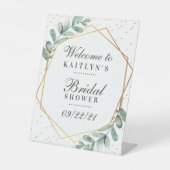 Signe De Table Mariage géométrique Eucalyptus Or Shower (Recto)