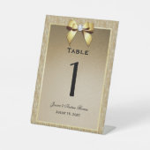 Signe De Table Mariage Gold & Stylish Gem Numéro de table (Recto)
