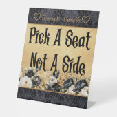 Signe De Table Mariage gothique Choisir un siège Signal Pedestal  (Recto)