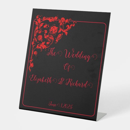 Signe De Table Mariage gothique foncé (Recto)