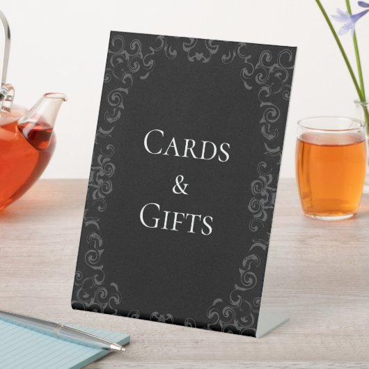 Signe De Table Mariage gothique gris et noir (In SItu)