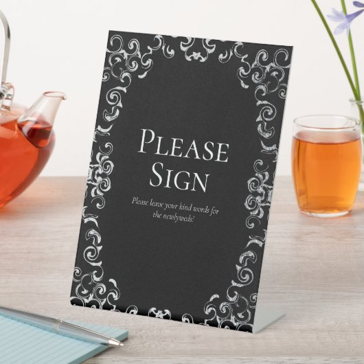 Signe De Table Mariage gothique noir argenté (In SItu)