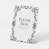 Signe De Table Mariage gothique noir et blanc (Recto)