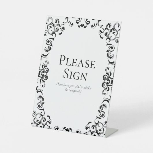 Signe De Table Mariage gothique noir et blanc (Recto)