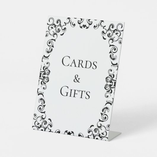 Signe De Table Mariage gothique noir et blanc (Recto)