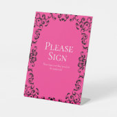 Signe De Table Mariage gothique noir rose (Recto)