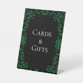 Signe De Table Mariage gothique vert et noir (Recto)