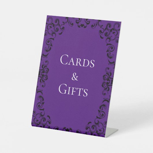 Signe De Table Mariage gothique violet et noir (Recto)